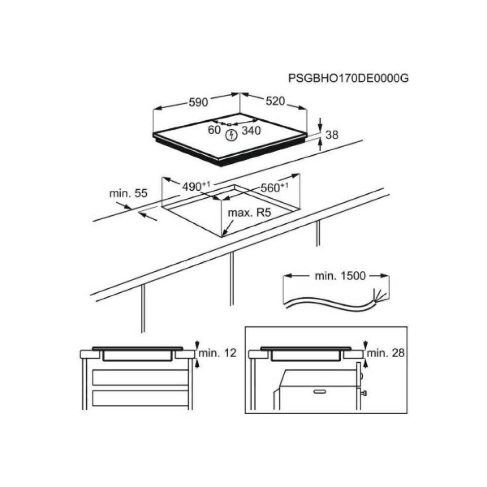 Electrolux - Table de cuisson vitrocéramique 60cm 3 feux 5700w noir -  ehv6232fok - ELECTROLUX - Table de cuisson - Rue du Commerce